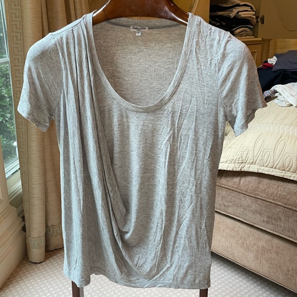 Splendid scoop neck draped t-shirt - Picture 1 of 5
